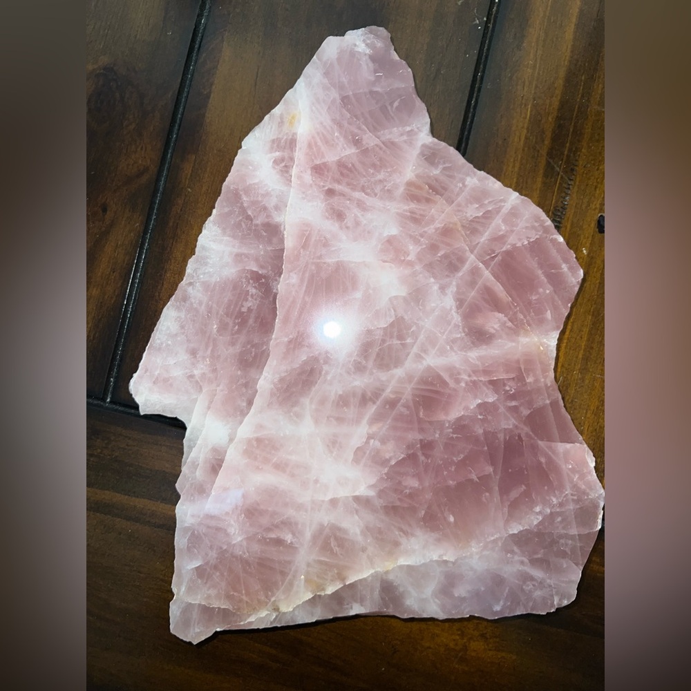 Natural Rose Quartz Crystal Slab